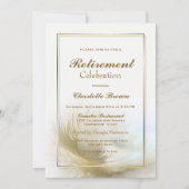Invitation Élégante fête de la retraite de la plume d'or (Devant)