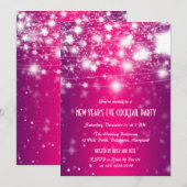 Invitation Élégante fête de la Saint-Sylvestre rose (Devant / Derrière)