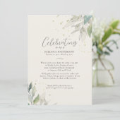 Invitation Élégante fête de la vie Botaniques, Funérailles (Debout devant)