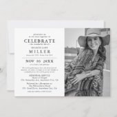 Invitation Élégante fête de la vie Funérailles commémoratives (Devant)