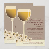 Invitation Élégante fête de l'engagement des Mariages à la fl (Devant / Derrière)