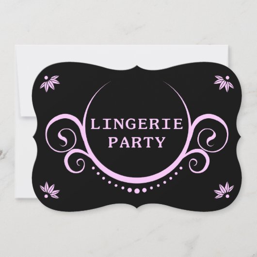 Invitation élégante fête de lingerie (Devant)