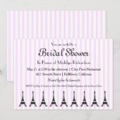 Invitation Élégante Fête de l'mariée À Thème Français De Band (Devant / Derrière)