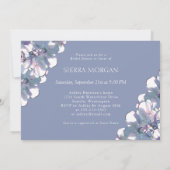 Invitation Élégante Fête de l'mariée d'argent bleu Dusty (Dos)