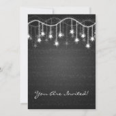 Invitation Élégante Fête de l'mariée des étoiles chatoyantes  (Dos)