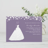 Invitation Élégante Fête de l'mariée des fleurs de mariage (Debout devant)