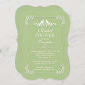 Invitation Élégante Fête de l'mariée des Inséparables verts (Devant / Derrière)