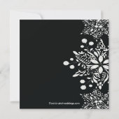 Invitation Élégante Fête de l'mariée d'hiver des flocons noir (Dos)