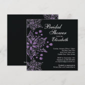 Invitation Élégante Fête de l'mariée d'hiver des Snowflakes v (Devant / Derrière)