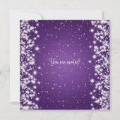 Invitation Élégante Fête de l'mariée d'hiver Parkle pourpre (Dos)