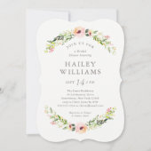Invitation Élégante Fête de l'mariée Floral Garland (Devant)