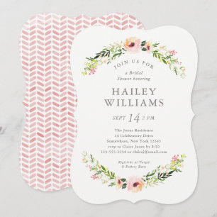Invitation Élégante Fête de l'mariée Floral Garland