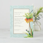 Invitation Élégante Fête de l'mariée florale de la libellule  (Debout devant)