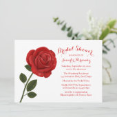 Invitation Élégante Fête de l'mariée florale de la Rose rouge (Debout devant)
