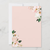 Invitation Élégante Fête de l'mariée florale rose d'Hydrangea (Dos)