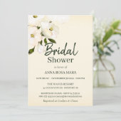 Invitation *~* Elégante Fête de l'mariée jaune Rose de plage (Debout devant)