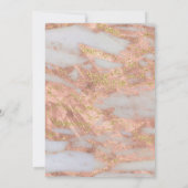 Invitation Élégante Fête de l'mariée Rose de script en marbre (Dos)