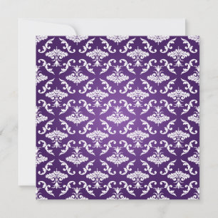 Invitation Élégante Fête de l'mariée Vintage Damas violet