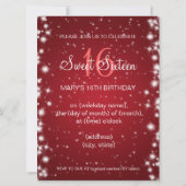 Invitation Élégante fête de l'Sweet sixteen d'hiver Sparkle R (Dos)