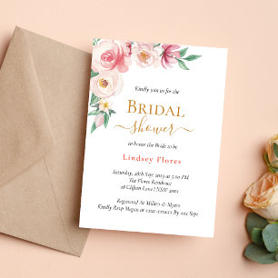 Invitation Élégante Fête de Mariage Bohème Florale Dorée