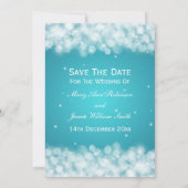 Invitation Élégante fête de mariage étincelante Turquoise (Dos)