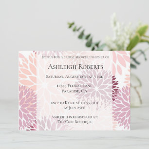 Invitation Élégante Fête de Mariage Fleur Rose
