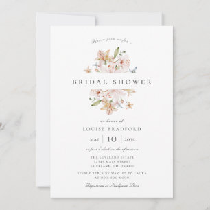 Invitation Élégante Fête de Mariage Florale Aquarelle de Prin