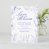 Invitation Élégante Fête de Mariage Florale Fleur Sauvage (Debout devant)