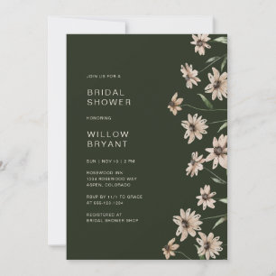 Invitation Élégante Fête de Mariage Florale Verte