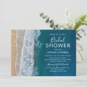 Invitation Élégante Fête de Mariage Tropicale sur la Plage (Debout devant)