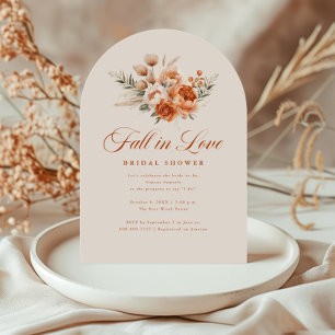 Invitation Élégante Fête de Mariée d'Automne Amoureux