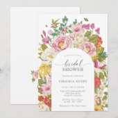 Invitation Élégante Fête de Mariée Vintage (Devant / Derrière)