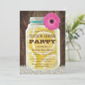 Invitation Élégante Fête de Ménage Léonade Jar Rose (Debout devant)