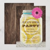 Invitation Élégante Fête de Ménage Léonade Jar Rose (Devant / Derrière)