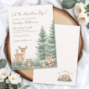 Invitation Élégante Fête de Naissance Aventure Animaux de la