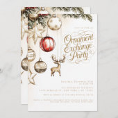Invitation Élégante fête de Noël (Devant / Derrière)