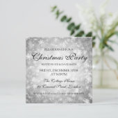 Invitation Élégante fête de Noël Argent Winter Wonderland (Debout devant)