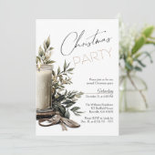 Invitation Élégante fête de Noël aux bougies (Debout devant)