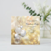 Invitation Élégante fête de Noël Baubles (Debout devant)