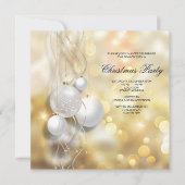 Invitation Élégante fête de Noël Baubles (Devant)