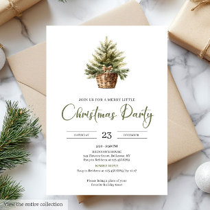 Invitation Élégante Fête de Noël Brun Clair Sage Neutre