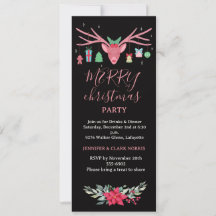 Élégante fête de Noël de renne floral