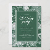 Invitation Élégante Fête de Noël de Verdure d'Hiver (Devant)