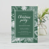 Invitation Élégante Fête de Noël de Verdure d'Hiver (Debout devant)