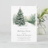 Invitation Élégante Fête de Noël d'entreprise moderne (Debout devant)