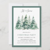 Invitation Élégante fête de Noël des bois d'hiver (Devant)