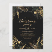 Invitation Élégante fête de Noël Festive Vacances vertes (Devant)