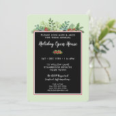 Invitation Élégante fête de Noël Floral Open House (Debout devant)