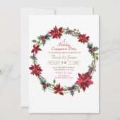 Invitation Élégante fête de Noël Floral Poinsettia (Devant)