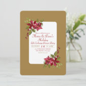 Invitation Élégante fête de Noël Floral Poinsettia (Debout devant)
